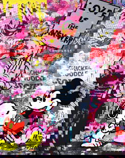 Jozza - Pop Art, 'About Love!', Signed Acrylic Canvas Painting, 2025, 30"x24": Artist: Jozza Pop Art Title: "About Love!" Influences: Einstein - Brainwash - Disney's Mickey Mouse - Peanut's Snoopy - Roy Lichtenstein - Andy Warhol Surface: Canvas Medium: Acrylic Paint Dimensions: