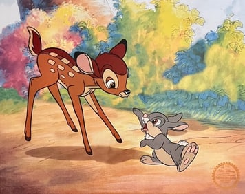 Disney, Bambi & Thumper - Forest Background, Limited Edition Sericel