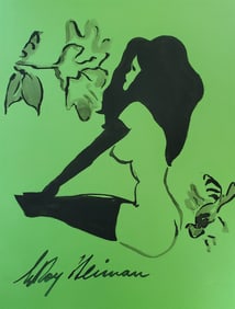 LeRoy Neiman, Playboy Femlin smells the flowers, Original Signed Watercolor Drawing