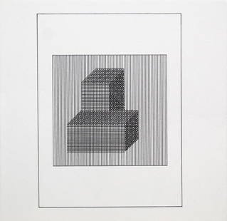 Sol Lewitt, 'Untitled'- Square On Rectangle, From The Suite 'Ficciones', Silkscreen: Description Artist: Sol Lewitt Title: Untitled from the Suite "Ficciones" Year: 1984 Dimensions: 8in. by 8in. Edition: From the rare limited edition Publisher: Limited Editions Club, New York Suite: F