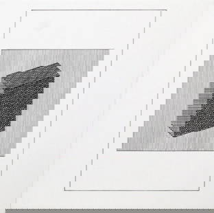 Sol Lewitt, 'Untitled', - 3D Rectangle, From The Suite 'Ficciones', Silkscreen: Description Artist: Sol Lewitt Title: Untitled from the Suite "Ficciones" Year: 1984 Dimensions: 8in. by 8in. Edition: From the rare limited edition Publisher: Limited Editions Club, New York Suite: F