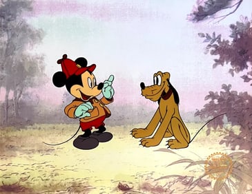 Disney, Mickey Mouse & Pluto On the Hunt, Limited Edition Sericel