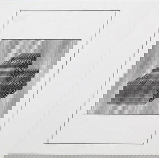 Sol Lewitt, 'Untitled' - Square Centered On Rectangle, From The Suite 'Ficciones', Silkscreen: Description Artist: Sol Lewitt Title: Untitled from the Suite "Ficciones" Year: 1984 Dimensions: 8in. by 8in. Edition: From the rare limited edition Publisher: Limited Editions Club, New York Suite: F