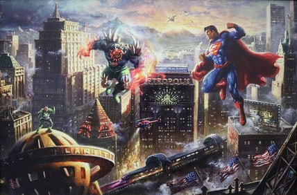Thomas Kinkade Studios, 'Superman Original Drawings on Verso Man Of Steel', S/N