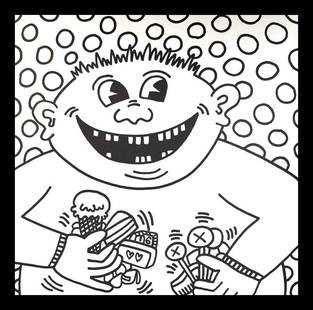 Keith Haring, 'Untitled III', Lithograph, 1985: Artist: Keith Haring Title: Untitled III Year: 1985 Dimensions: 11.5 in. by 11 in. Edition: From the rare limited edition of 300 Publisher: Keith Haring POP Shop NYC Medium: Lithograph on Paper Condit