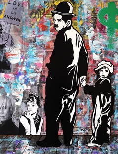 Jozza - Pop Art, 'The Kid!', Mixed Media Acrylic Painting, 24"x30": Artist: Jozza Title: The Kid! Year: 2024 Media: Original acrylic on canvas Size: 30x24 Inches Hand signed on the recto and signed "Jozza", Titled, and ID numbered on the verso. Condition: In mint cond