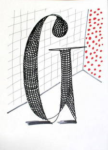 David Hockney, Letter G, Framed Lithograph: Artist: David Hockney. Title: Letter G from "Hockney's Alphabet" Year: 1991. Dimensions: 12 5/8 in. by 9 5/8in. Frame size approx: 18 x 15 Inches. Publisher: Faber and Faber Limited London Suite: Hock