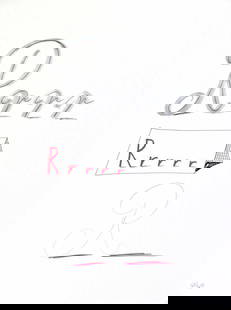 David Hockney, Letter R, Framed Lithograph: Artist: David Hockney. Title: Letter R from "Hockney's Alphabet" Year: 1991. Dimensions: 12 5/8 in. by 9 5/8in. Frame size approx: 18 x 15 Inches. Publisher: Faber and Faber Limited London Suite: Hock