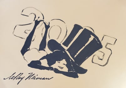 LeRoy Neiman, Playboy Femlin After 2005 NYE, Original Signed Watercolor Drawing
