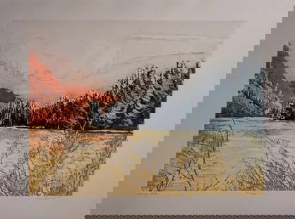Irmgard, Valley Lake, Color Etching: Artist: Irmgard Title: Valley Lake Medium: Etching in Color Signed: Hand Signed Edition: Edition of XXV Measurements: 30" x 22.5" Condition: Excellent Irmgard was born and raised in Winterhur, Switzer