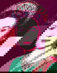 Andy Warhol, Sunday B. Morning 'Queen Elizabeth Diamond Dust' Limited Edition Serigraph: Andy Warhol - Sunday B. Morning Title: Queen Elizabeth 335 DIAMOND DUST 'Queen Elizabeth II of the United KingdomLimited Edition of 3500, Numbered in pencil on the verso with a matching coa from Sunda