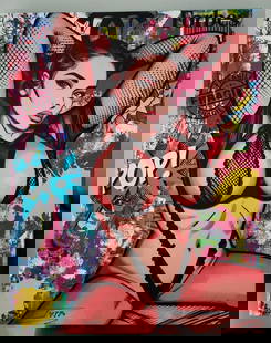 Jozza - Pop Art, "Siri - Centerfold", Original Mixed Media Acrylic Canvas Painting, 2024, 30"X24": Artist: Jozza Title: "SIRI - CENTERFOLD" Year: 2024 Media: Original acrylic on canvas Size: 30x24 Inches Hand signed on the recto and signed "Jozza", Titled, Dated, and ID numbered on the verso, Also
