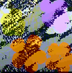 Andy Warhol, Flowers 11.67 Sunday B. Morning Serigraph: Artist: Andy Warhol Title: Flowers (Sunday B. Morning) Size: 36" X 36" Verso: Fill in your own signature and, published by Sunday B. Morning stamps Technique: serigraph Paper: Museums board Marking: s