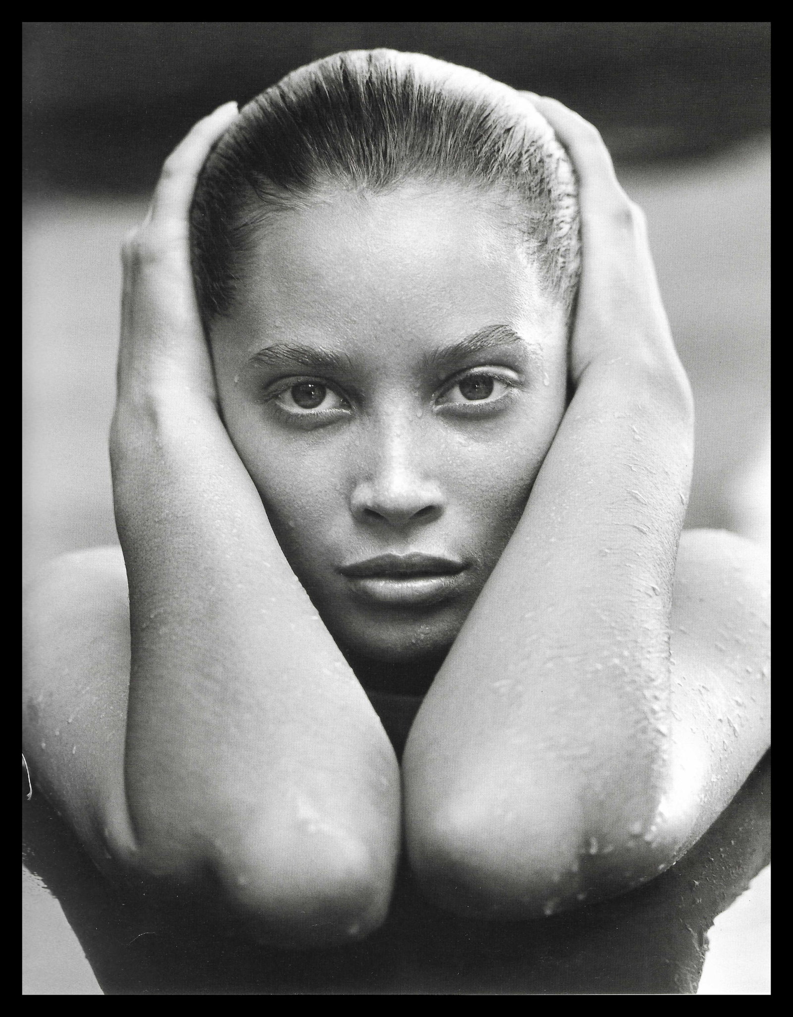 Herb Ritts Christy Turlington Hollywood, 1988: Photographer: Herbert "Herb" Ritts (American, 1952 - 2002) - renowned fashion, art and celebrity photographer. Title: Christy Turlington Date Of Negative: 1988 Type Of Print: Fine Duotone Photo Engrav