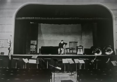 Dennis Stock, James Dean on the stage where he first performed