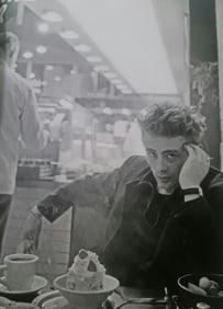 Dennis Stock, James Dean with coffee and dessert, NYC