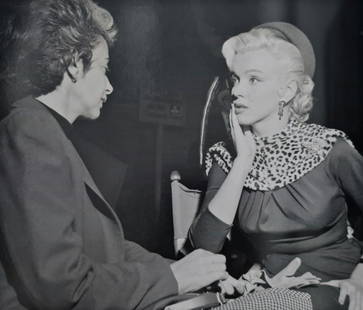 Marilyn Monroe with Acting coach Natasha Lytess: Title: Marilyn Monroe with Acting coach Natasha Lytess Year: Circa 1950's Size: 9" x 7.5" Medium: Duotone Photo Engraving Publisher: Parragon Published: 2008 Condition: Excellent Certificate of Authen