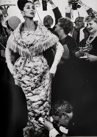 Richard Avedon, China Machado with members of the French press, Dresses by Lanvin-Castillo and Heim,