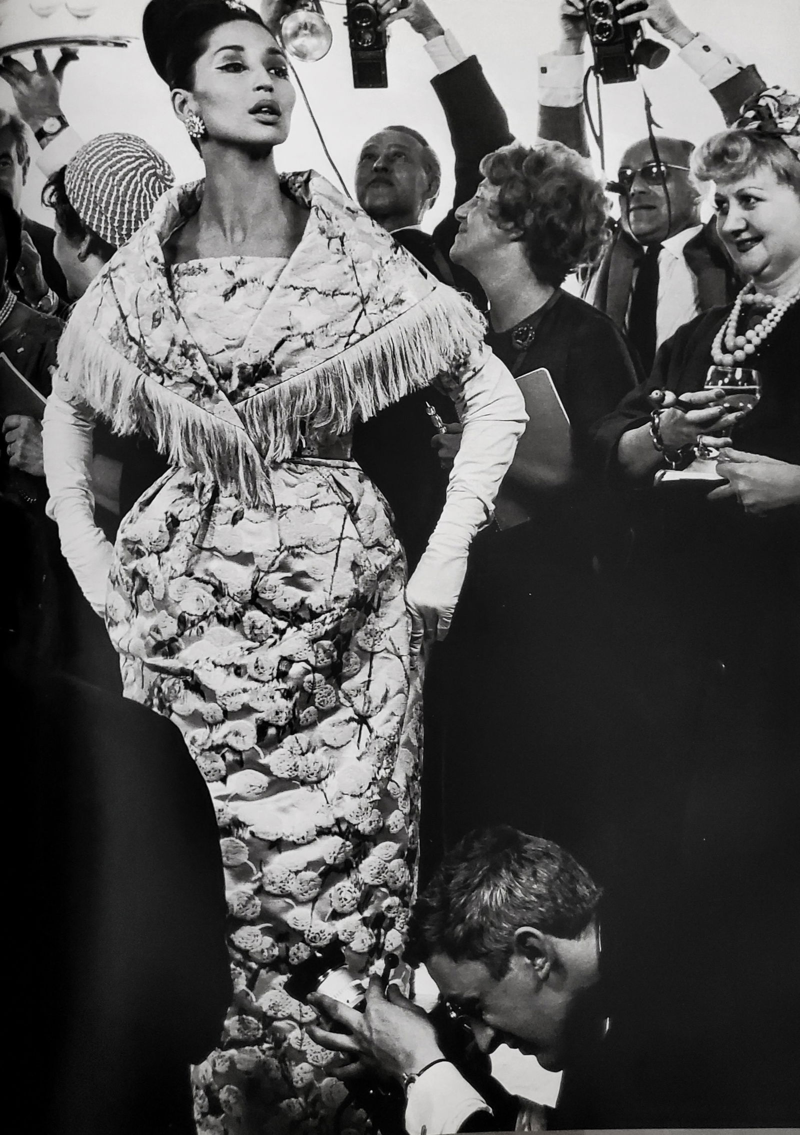 Richard Avedon, China Machado with members of the French press, Dresses by Lanvin-Castillo and Heim,: Photographer: Richard Avedon (American, 1923 - 2004) - internationally renowned portrait and fashion photographer, one of the most important and influential photographers during the last half of the t
