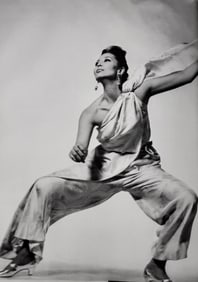 Richard Avedon, China Machado, Evening pajamas by Galitzine, London studio, 1965