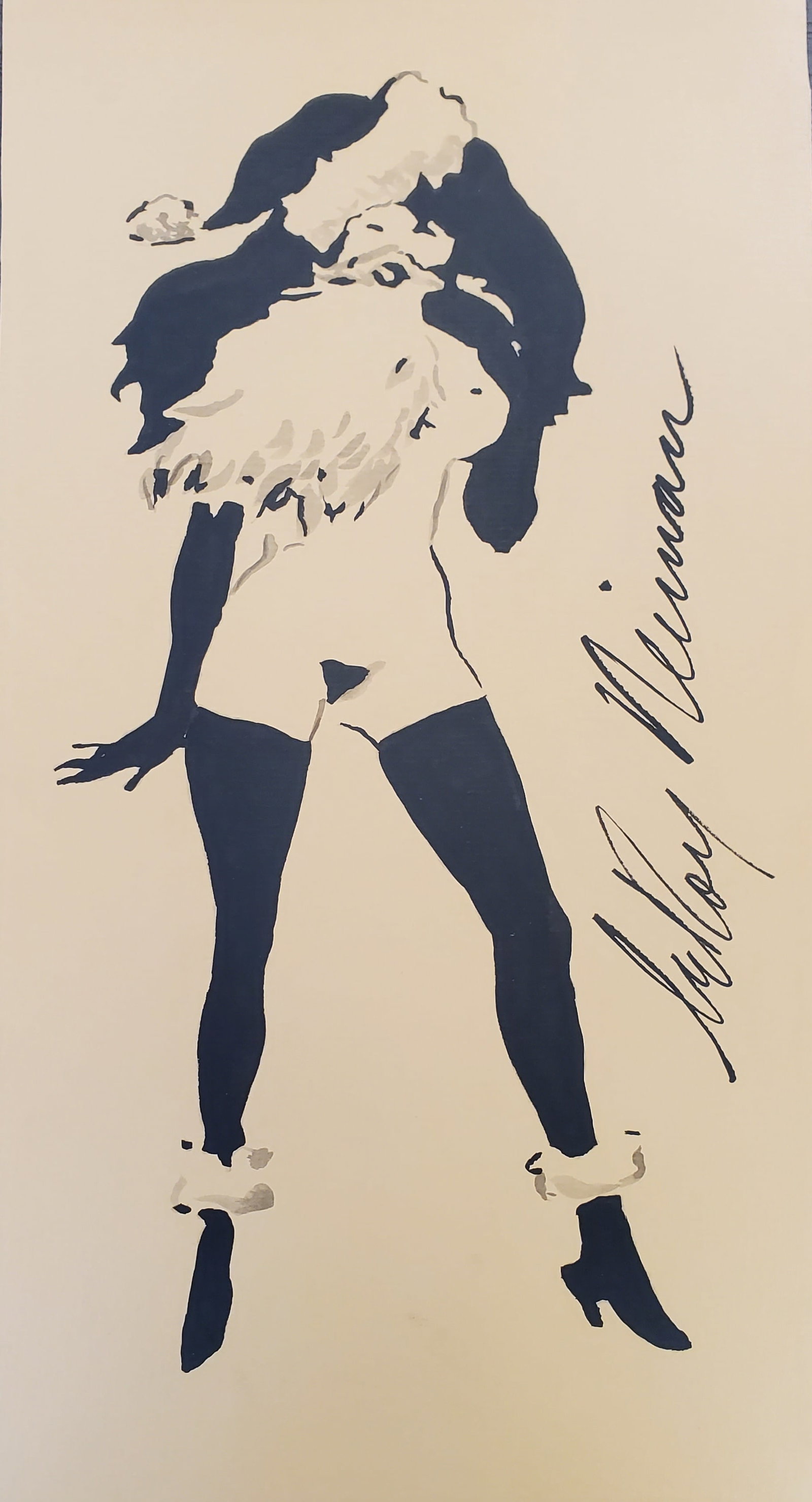LeRoy Neiman, Playboy Femlin is Santa Claus, Original Signed Watercolor Drawing: Artist: LeRoy Neiman Title: Playboy Femlin Medium: Watercolor on Paper Subject: Playboy Magazine Femlin Condition: Very Good Size: 11 x 6 Condition Excellent Buyer's Premium 25%