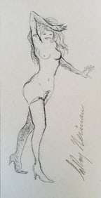 LeRoy Neiman, Playboy Femlin quick sketch II, Original Signed Pencil Drawing
