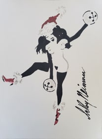 LeRoy Neiman, Playboy Femlin Rings her bells, Original Signed Watercolor Drawing