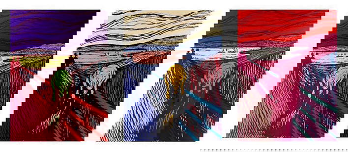Andy Warhol, The Scream, 3 Piece Portfolio, Serigraph, Sunday B. Morning: Three Piece Portfolio ANDY WARHOL (1928-1987) Clearly the most important and influential artist of the past quarter century, Andy Warhol, the master of Pop Art, maintained a level of creativity which
