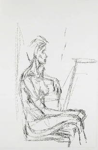 Alberto Giacometti 'Nu Assis' original lithograph, 1961: Artist: Alberto GiacomettiTitle: 'Nu Assis'Year: 1961Medium: Original Lithograph on vélin paperDimensions: 15in. by 11in.Edition: From the rare limited editionReference : Lust, 148-161Published by Ma
