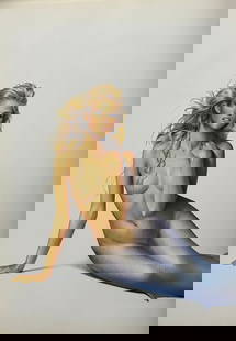 Hajime Sorayama "Untitled" Offset Lithograph 1985: Hajime Sorayama Untitled Medium: Offset lithograph Image Size: 12 X 8.5 Matted Size: 16 X 14 Print Date: 1985 In excellent condition Condition Excellent Condition Report Excellent