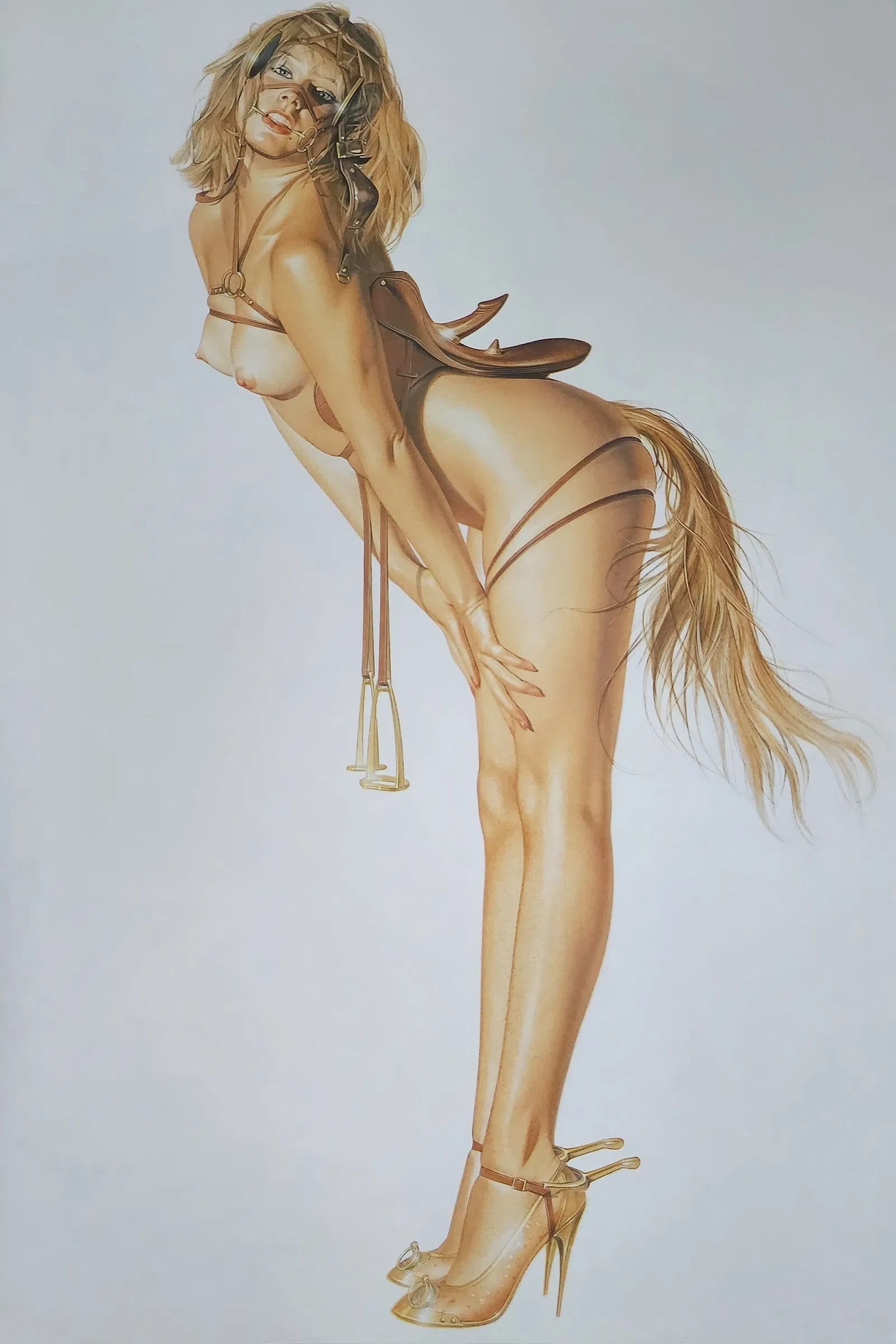 Hajime Sorayama, 'Untitled', Offset Lithograph - Large Format, 1997: Artist: Hajime Sorayama Title: Untitled Year: 1997 Offset Lithograph Dimensions: 14in. by 10in. Mount Board Size 16 x 20 Professionally dry Mounted on acid free backing with a 4 ply matt In Excellent 