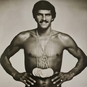 Terry O'Neill, Mark Spitz In London After Winning 7 Olympic Gold Medals, 1972