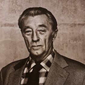 Terry O'Neill, Robert Mitchum, Cambridge, England, 1984