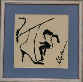 LeRoy Neiman, Playboy Femlin steps on the competition, Original Signed Watercolor Drawing