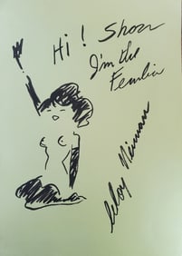 LeRoy Neiman, Playboy Femlin poses for you II, Original Signed Watercolor Drawing