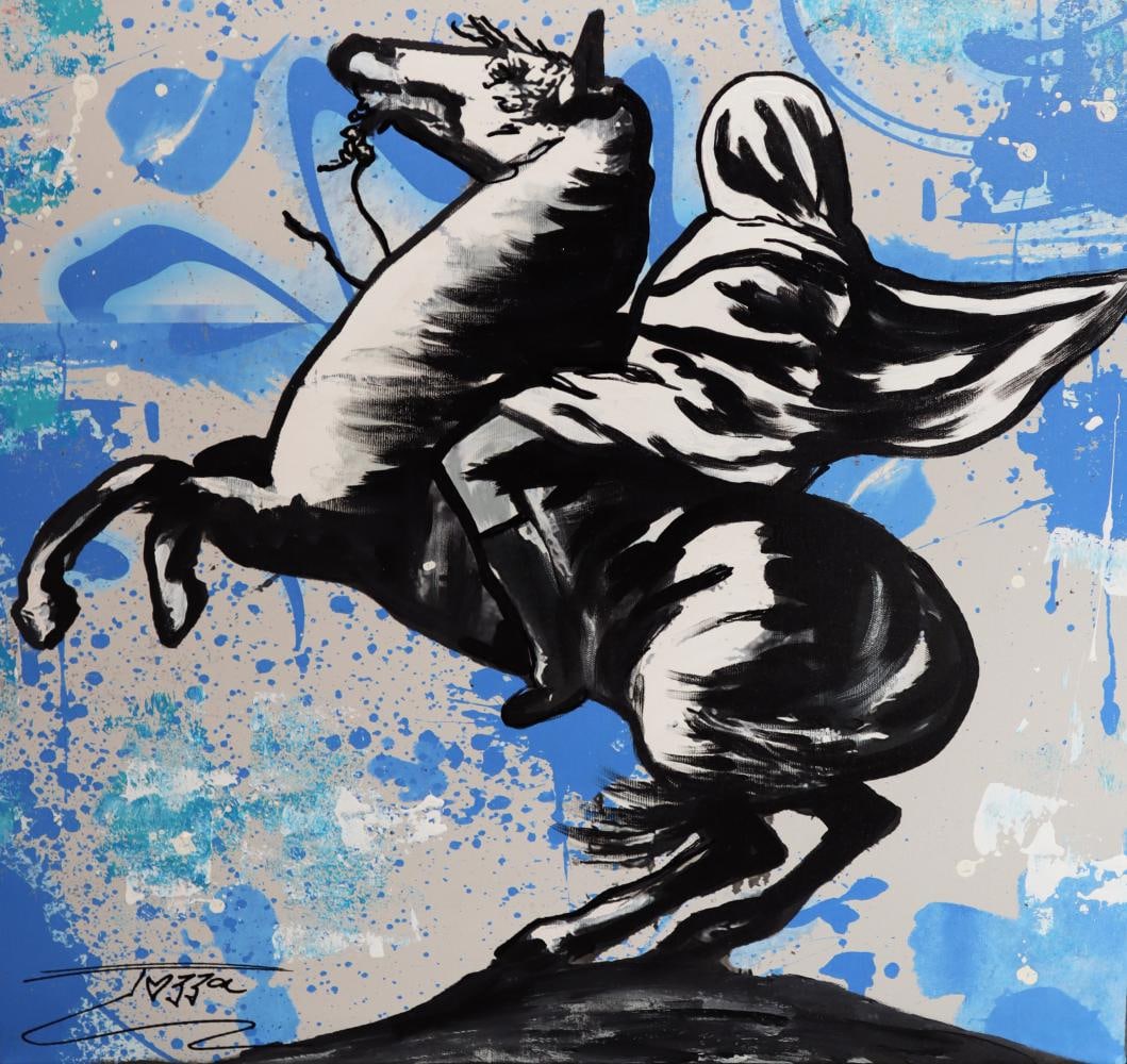 Jozza, 'White Knight', Pop Art Painting, 2024: Artist: Jozza Pop Art Title: "White Knight" Influences: Photographer Man Ray Surface: Canvas Medium: Acrylic Paint Dimensions: 24"x30" Technique: Pop Art Year: 2024 Hand Signed on The Front & back by