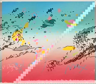 Peter Max,' Cosmic Profile', Orignal Mixed Media Water Color Painting, C.1990