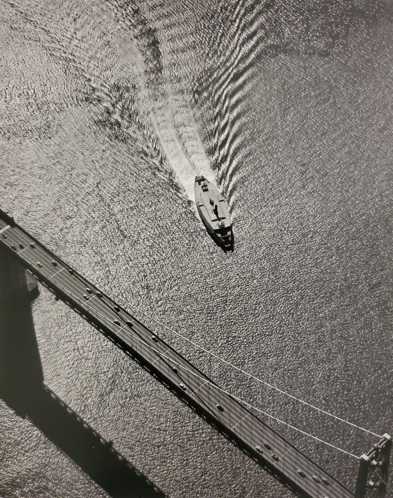 Ansel Adams, Ferry and Bay Bridge from the Air, San Francisco, California, 1954: Photographer: Ansel Adams (American, 1902 - 1984) - Internationally renowned American photographer. One of the most influential artists in photographic history. Title: "Ferry and Bay Bridge from the A