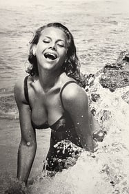 Terry O'Neill, Honor Blackman On The Beach In Gozo, In the Water, 1964