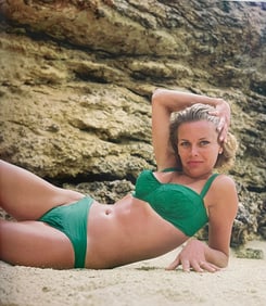 Terry O'Neill, Honor Blackman On The Beach In Gozo, Laying on The Sand, 1964