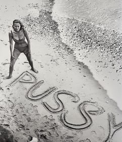 Terry O'Neill, Honor Blackman Proudly Standing Over The Name Of Her Character, Pussy Galore,
