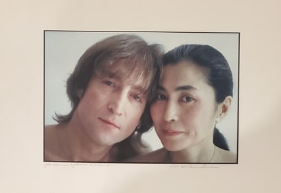 Allan Tannenbaum John Lennon And Yoko Ono, Faces Smiling, Nyc, 1980, Signed & Numbered Inkjet Print