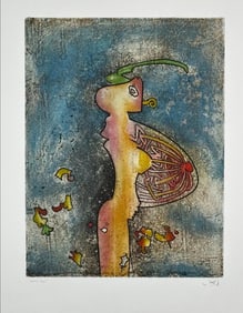 Roberto Matta, 'Los 5 Destacados Burumbauzerda', Signed Limited Edition, Mixed Media Etching