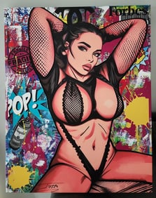 Jozza Original Acrylic on Canvas 30 x 24 "Siri - Centerfold" 2024