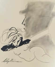 LeRoy Neiman, Playboy Femlin Abstract, Original Signed Watercolor Drawing