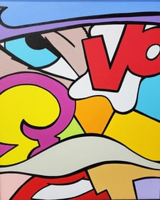John Matos "Crash", 'Royal Tea', Signed Mixed Media Acrylic Canvas Painting, 2009