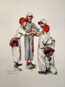 Norman Rockwell, "Choosin' Up", Framed Print 17.25x21