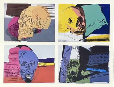 Andy Warhol, - Skulls - Original 1990 Art Gallery Show Announcement Card