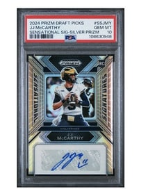 JJ McCarthy Auto Silver PSA 10 2024 Panini Prizm Draft Picks Sensational Sigs
