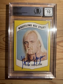 HULK HOGAN 1982 Auto BGS 10 Rookie RC Card Reprint Wrestling All-Stars